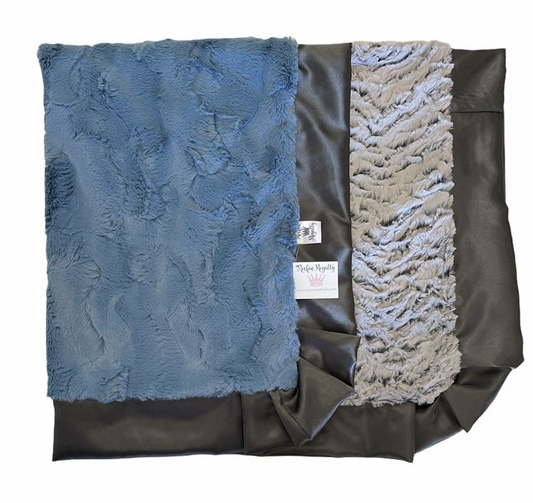 Personalized Slate/Blue Blanket