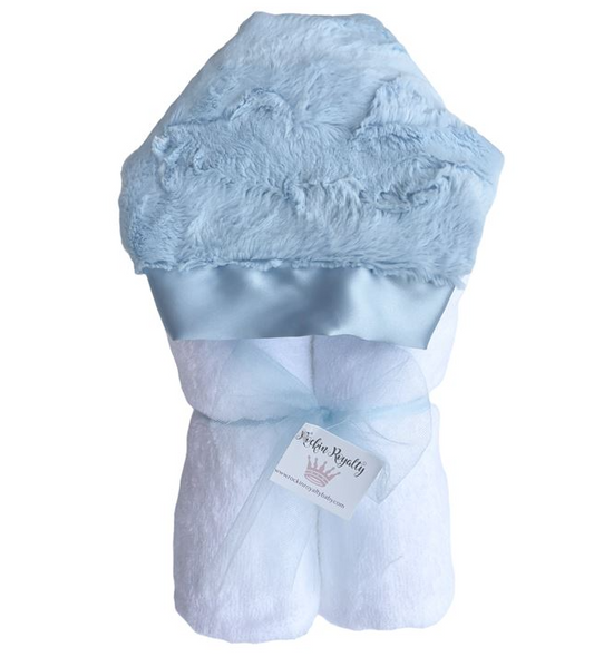 Personalized Baby Blue Hooded Towel