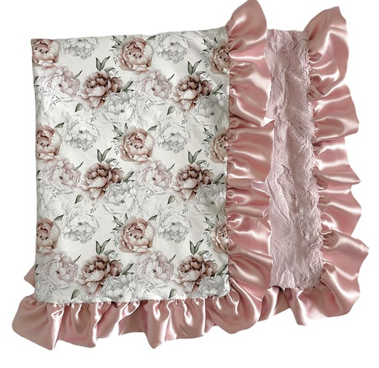 Personalized Floral Rose Blanket