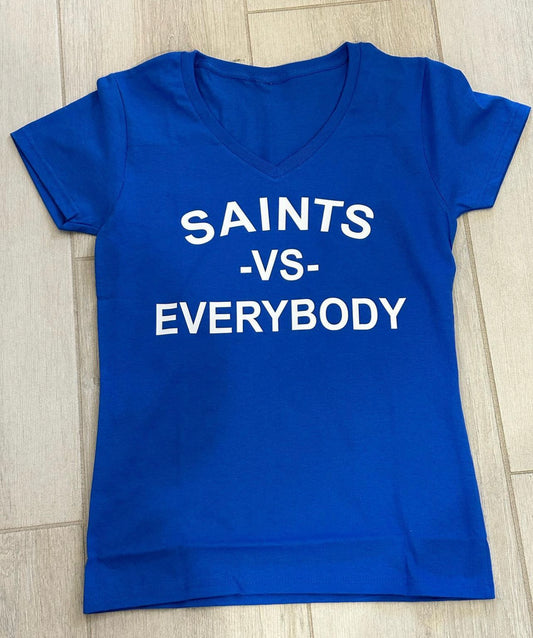 Women's V-neck Saints VS Everybody T-shirt