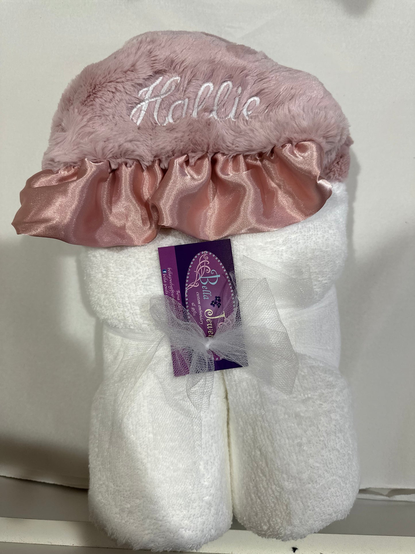 Personalized Dusty Rose Hooded Towel
