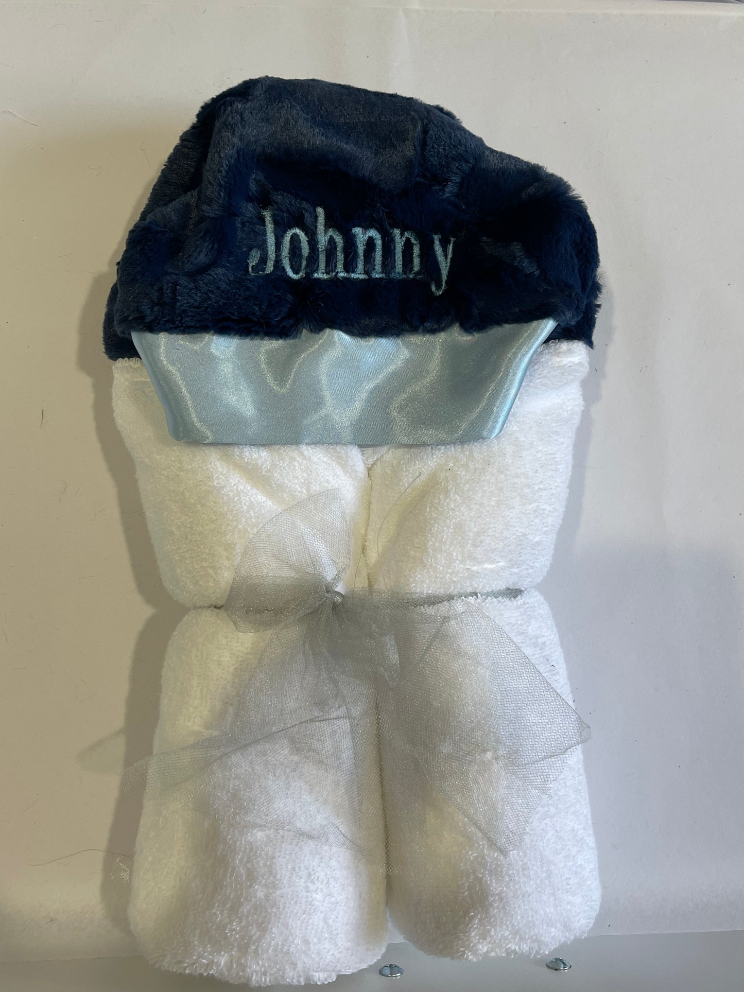 Personalized Navy Hooded Towel